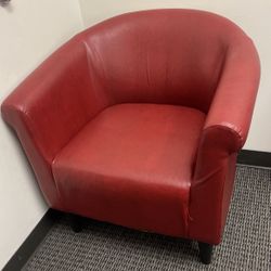 Red Leather Chair Sofa