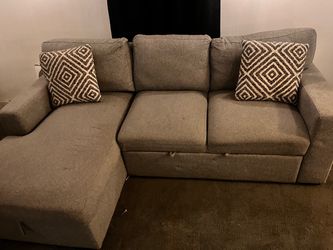 Gray Fabric Sectional Sofa with Chaise