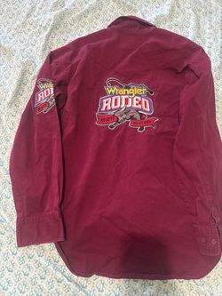 Vintage 99s Wrangler Rodeo “No Gusts No Glory” button up western shirt men Med