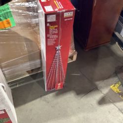 Home Accents Holiday 8 ft 31 Function LED Cone Tree Holiday Yard Decoration