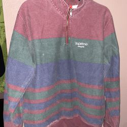 Supreme Burgundy Half Zip Sweat SS16