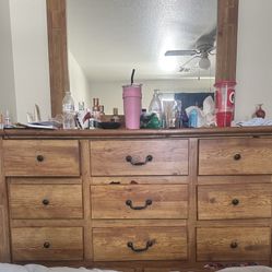 Dresser With Mirror And Two Nightstands