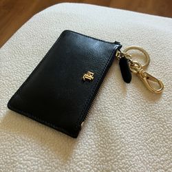 Ralph Lauren Leather Zip Keychain Wallet Logo