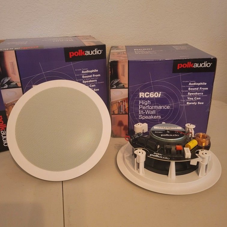4 Brand New Polk Audio High Performance In-Wall Or Ceiling Indoor Or Damp Area Speakers