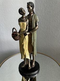African American Couple Statue Tabletop Love Decoration