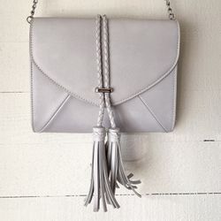 Light Grey Faux-leather Purse