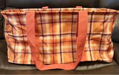 Thirty-One Autumn Plaid Large Utility Tote