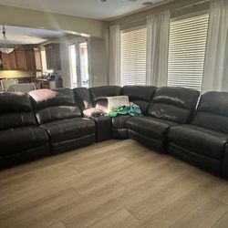 Brown Leather Couch