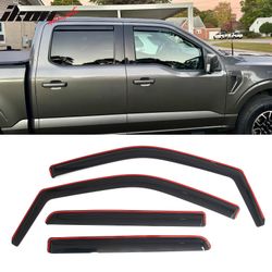 Fits 2021-2026 Ford F-20150 & 2023-2026 F-20250 Super Duty Crew Cab In-Channel Window Visors