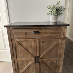 Pier 1 Wood Accent Cabinet with Metal Studded Top H36.5/W30/D16 $100