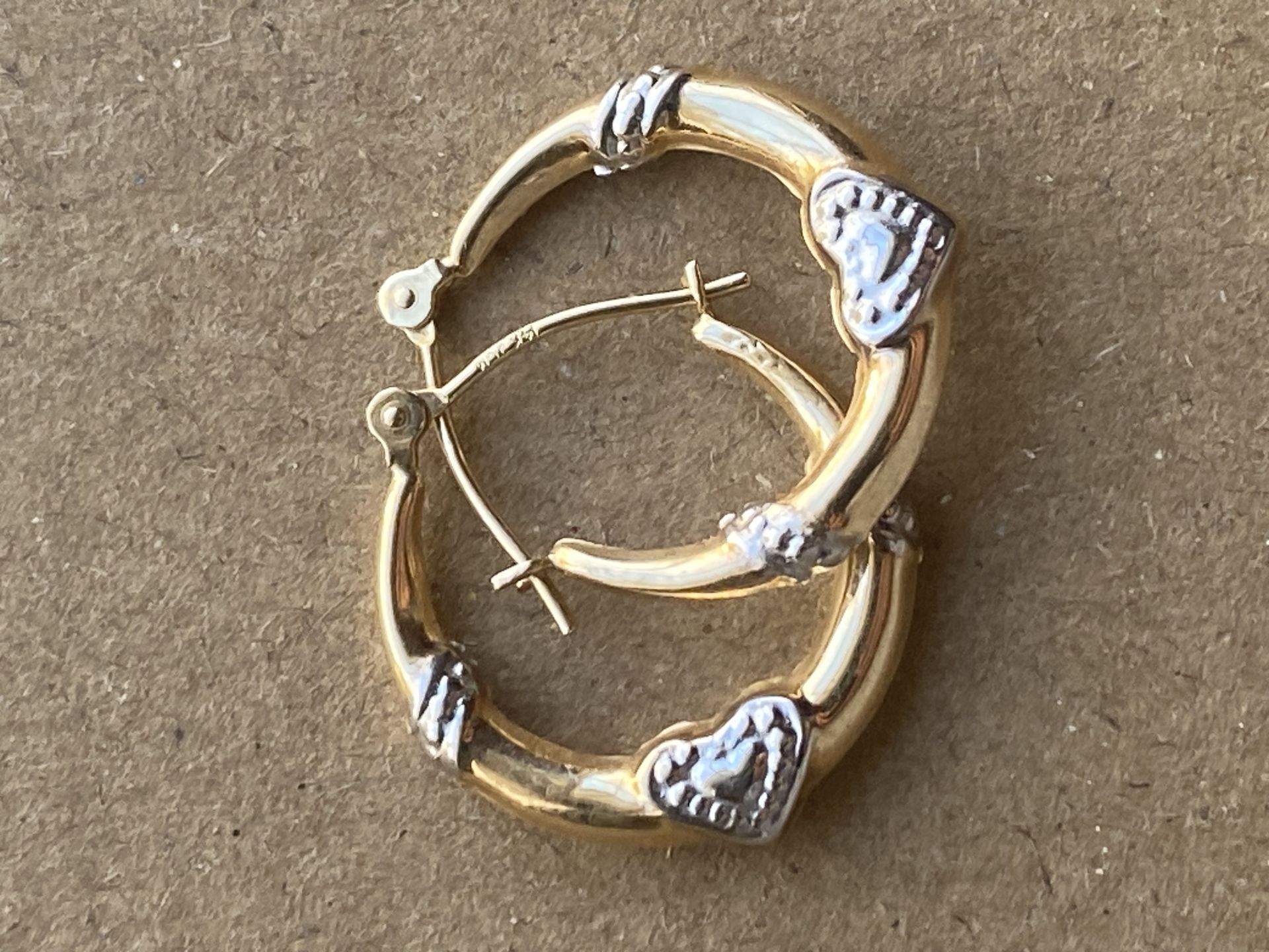 14K Gold two tone gold heart they look better in person