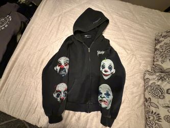 YLA BATMAN JOKER ZIP HOODIE BLACK SIZE MD
