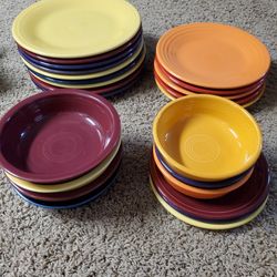 Fiesta Dinner Wear Plates And Bowls.  24 Pieces All Together.