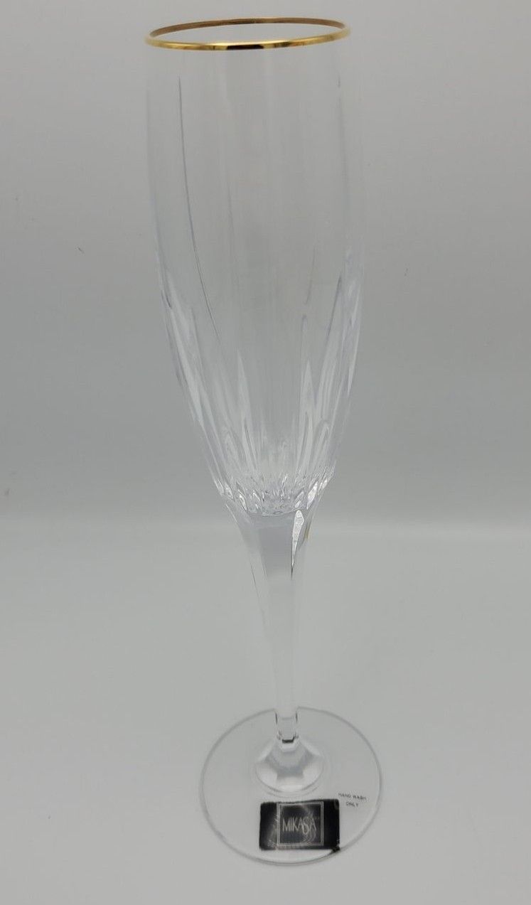 Mikasa Crystal Gold-Rim Champagne Flute
