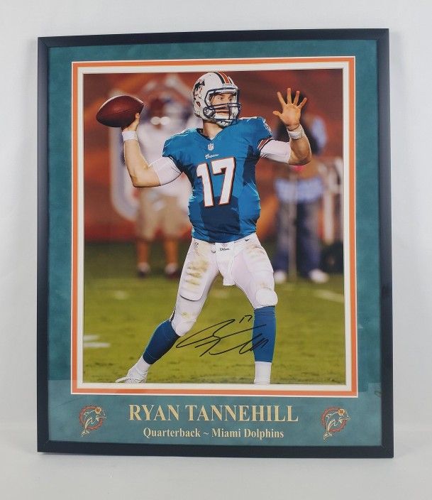 Ryan Tannehill Miami Dolphins Signed Poster.