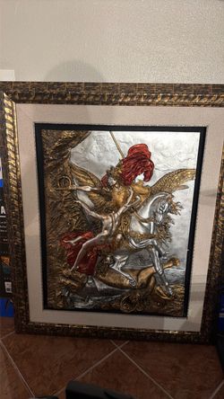 Large Framed 3D Relief of “The Deliverance (Ruggiero and Angelica)”