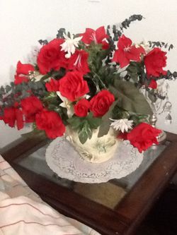 Artificial Red Rose flower Vase