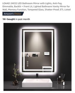 24x32 LED Bathroom Mirror With Lights