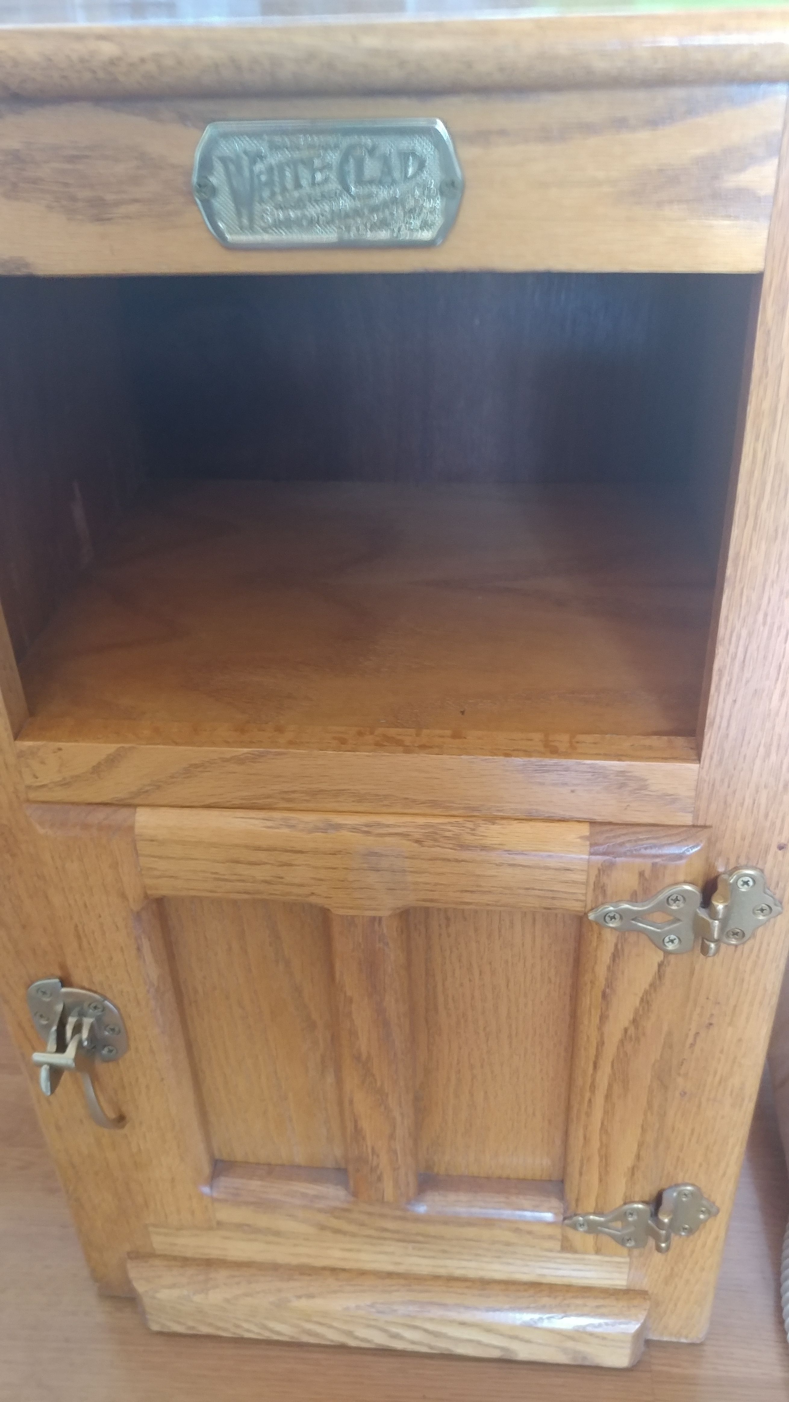 White Clad oak reproduction ice box
