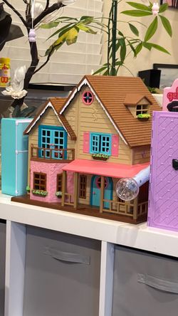 Two-Story Toy Dollhouse with Accessories