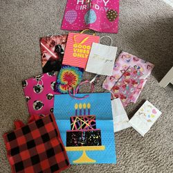 Christmas Wrapping Paper And Assorted Gift Bags (not Christmas)