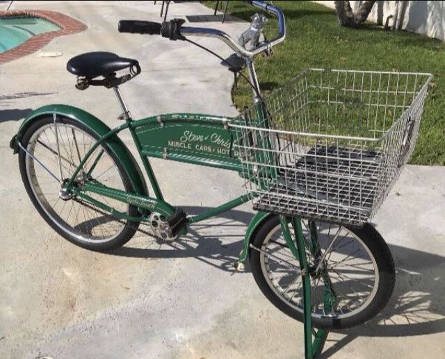 Vintage Schwinn , Cycle Truck , Rare Bike , 3 Speed , Fathers Day Gift , 250lbs Basket Capacity , 26” Cruiser , Hand Painted Pinstripes , OBO
