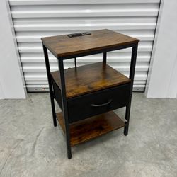 Industrial Nightstand with Charging Station & Drawer (Negotiable!)