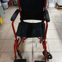 Expedition Red Transport Wheelchair w/ Handbrakes