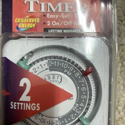 INTERMATIC Lamp & Appliance 24-Hour Timer 2 Settings TN111C New/Sealed