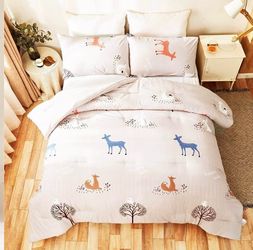 New Peach Tree Comforter Set Forest Animal Full / Queen