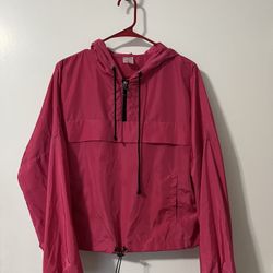 Pink Cropped Windbreaker Jacket - Size L