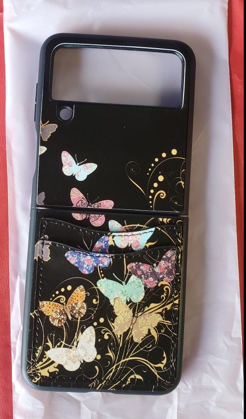 Samsung Galaxy Z Flip4 Butterfly Wallet Case | Faux Leather Card Holder β Stylish & Fun! π«