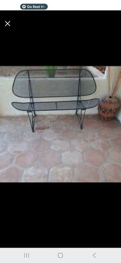 Vintage Homecrest Casino Wrought Iron Bench EXCELLANT CONDITION