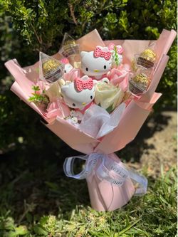 Hello kitty with Ferrero Rocher Chocolates bouquet