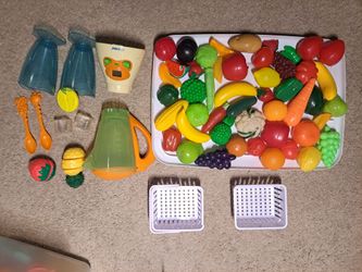 Kids play food fruits vegetables blender