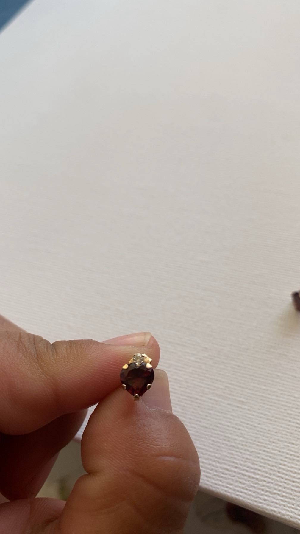 10K Gold Heart With A Radiant Gemstone