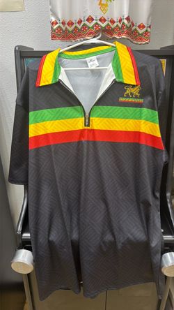 Rasta Lion Quarter-Zip Polo Shirt