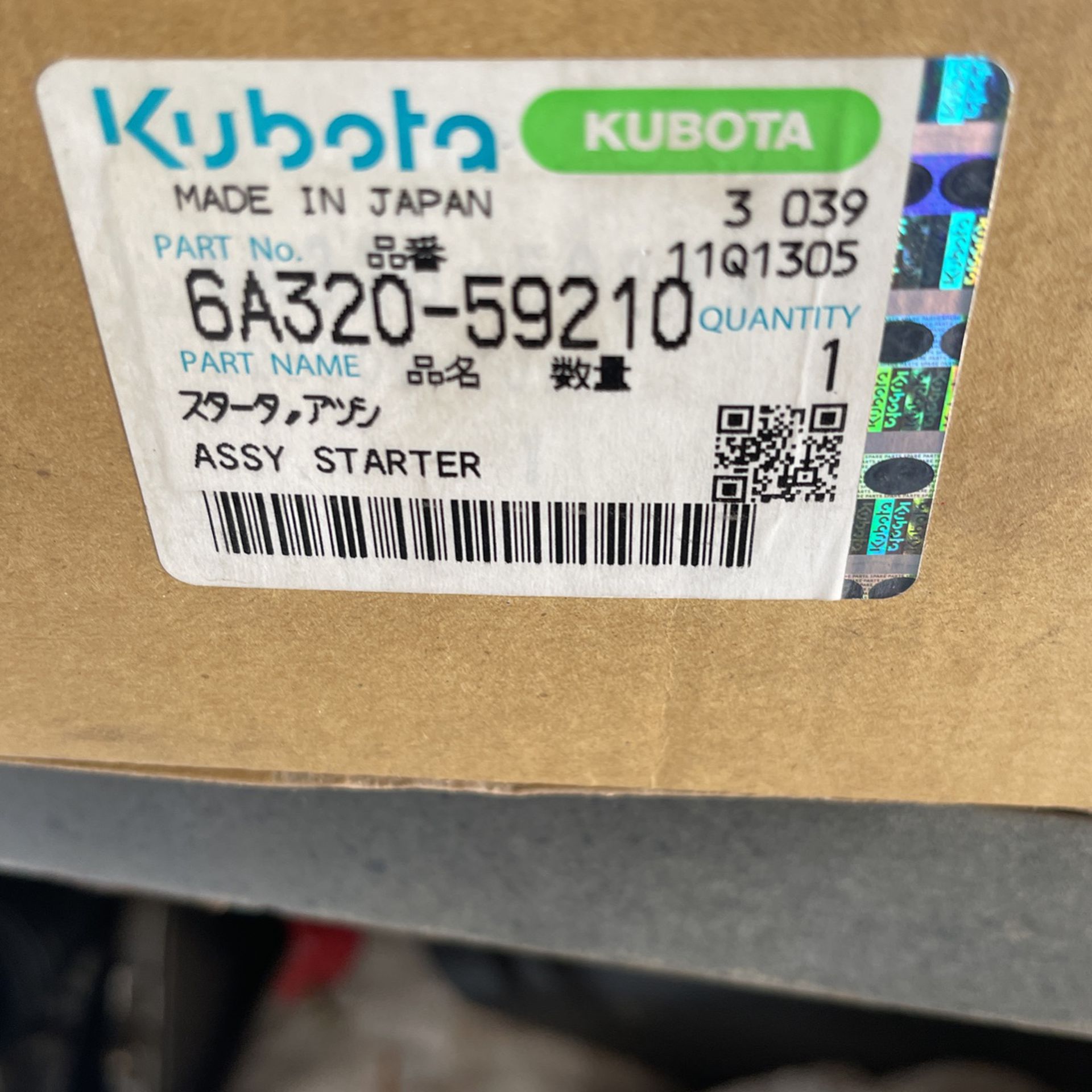 Kubota Starter Assembly Bobcat/toro Dingo