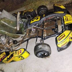 Racing Go Cart With Extra Tires And Parts Needs Ingition Switch 