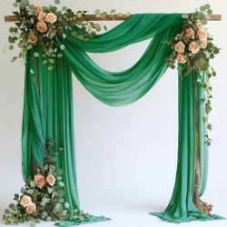 Wokceer Wedding Arch Draping Fabric - Emerald Green, 28.7" X 20FT