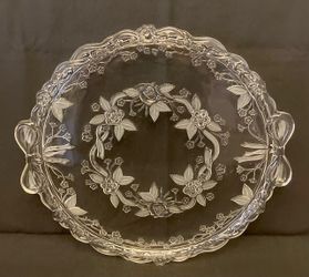 Vintage Mikasa Angelique cake platter plate crystal clear glass West Germany