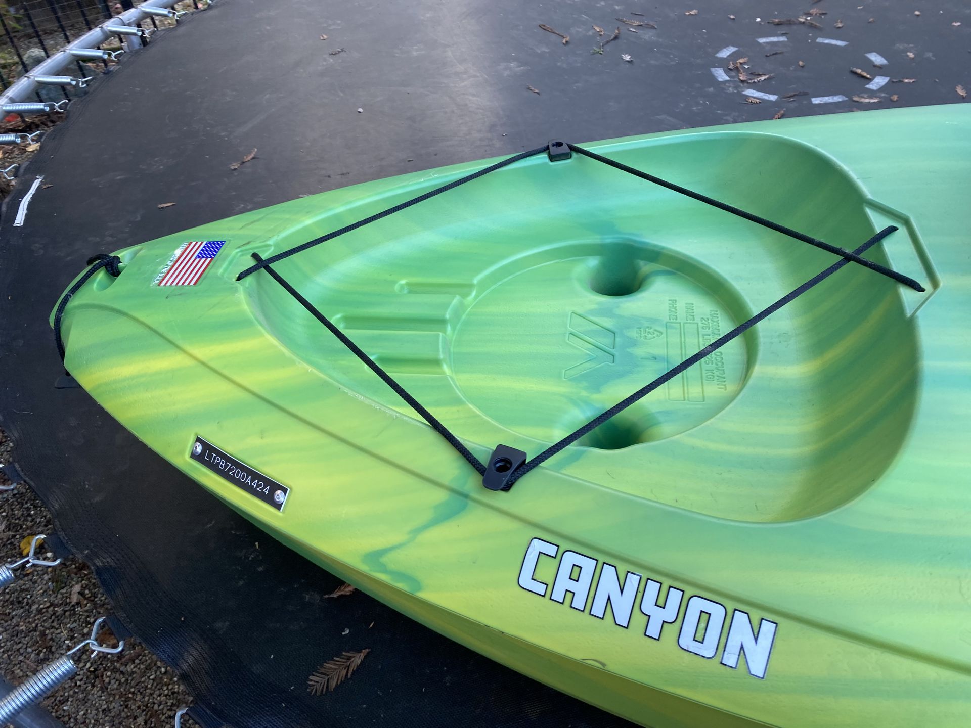 Kayak and supplies