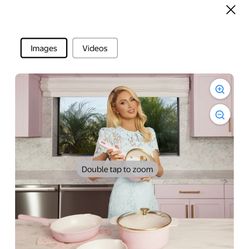 Paris Hilton Clean Ceramic Nonstick Cast Aluminum Cookware Set with Heart Shaped Lid Knobs, 10 Piece, Pink