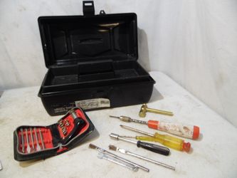 Vintage Sears 965016 14" Plastic Utility Tool Box W/ Tote Tray Mechanic's USA