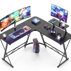 (MAJOR DEAL) L-Shaped Gaming Desk w/Monitor Shelf 
