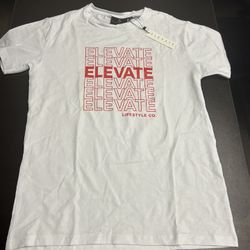 Elevate Lifestyle Co White T-Shirt Men’s Size X-Small Graphic Print  NWT