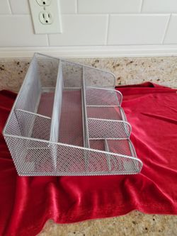 New Silver Desk Organizer