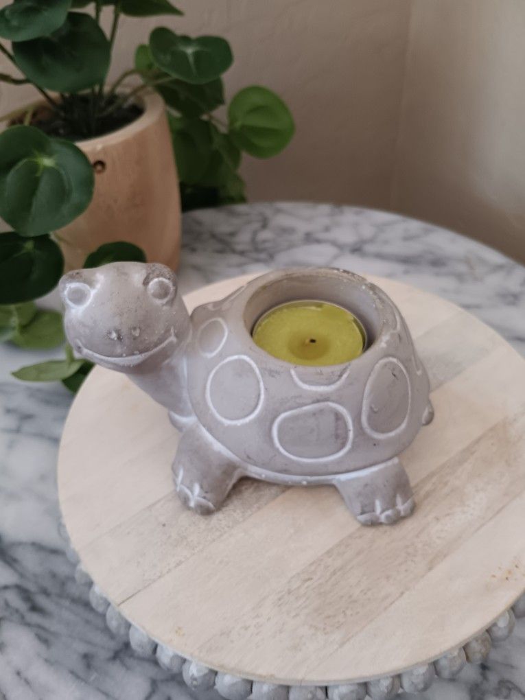 $7 Small Cement Turtle Votive Candle Holder