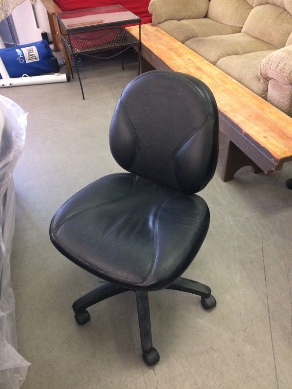 Black leather office chair