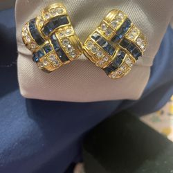 Nolan Miller Glamour Deco Sapphire Earrings